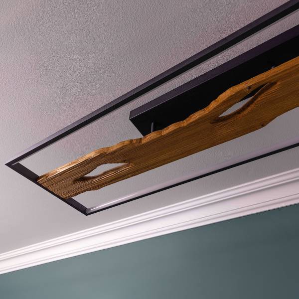 LED-Deckenleuchte Chaumont - Eisen / Gummibaum - Schwarz - 1-flammig