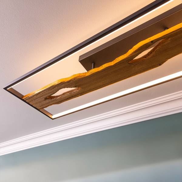 LED-Deckenleuchte Chaumont - Eisen / Gummibaum - Schwarz - 1-flammig