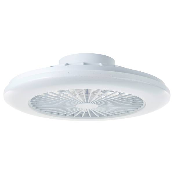 LED-Deckenventilator Salerno - Eisen / Kiefer - Schwarz - 1-flammig - Weiß
