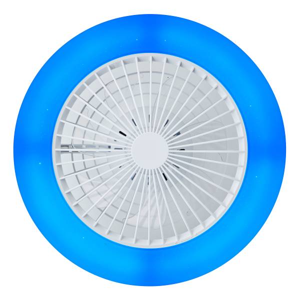 LED-Deckenventilator Salerno - Eisen / Kiefer - Schwarz - 1-flammig - Weiß