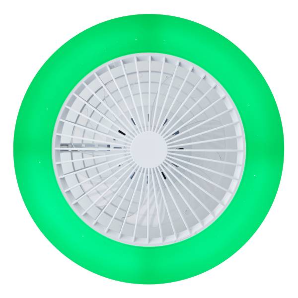 LED-Deckenventilator Salerno - Eisen / Kiefer - Schwarz - 1-flammig - Weiß