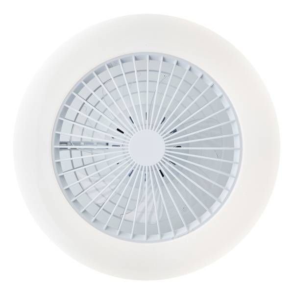 LED-Deckenventilator Salerno - Eisen / Kiefer - Schwarz - 1-flammig - Weiß