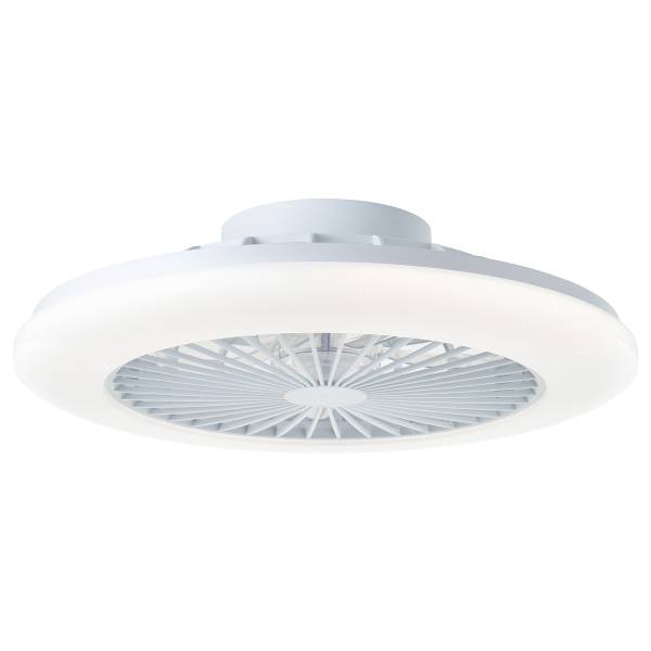 LED-Deckenventilator Salerno - Eisen / Kiefer - Schwarz - 1-flammig - Weiß