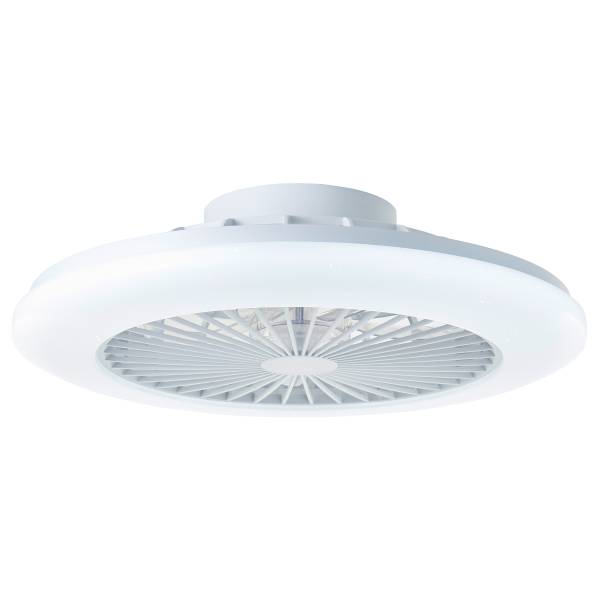 LED-Deckenventilator Salerno - Eisen / Kiefer - Schwarz - 1-flammig - Weiß