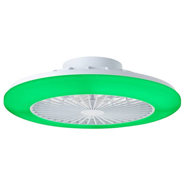 LED-Deckenventilator Salerno - Eisen / Kiefer - Schwarz - 1-flammig - Weiß