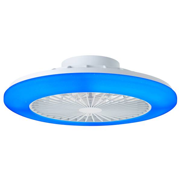 LED-Deckenventilator Salerno - Eisen / Kiefer - Schwarz - 1-flammig - Weiß