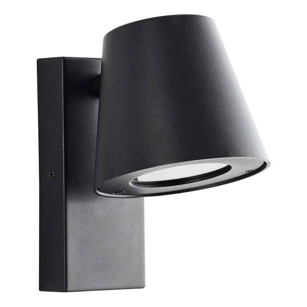 Wandleuchte Bari - Aluminiumguss - Schwarz - 1-flammig
