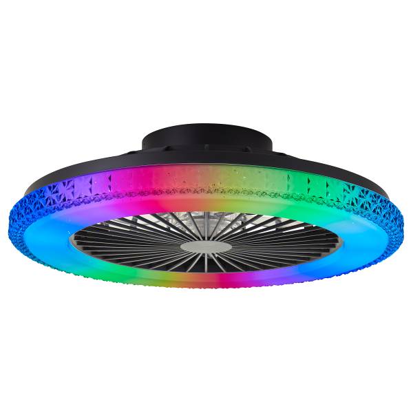 LED-Deckenleuchte Badria RGB - Eisen / Kunststoff - Schwarz - 1-flammig