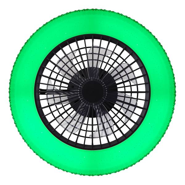 LED-Deckenleuchte Badria RGB - Eisen / Kunststoff - Schwarz - 1-flammig