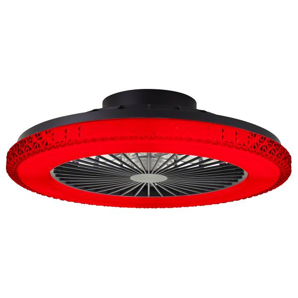LED-Deckenleuchte Badria RGB - Eisen / Kunststoff - Schwarz - 1-flammig