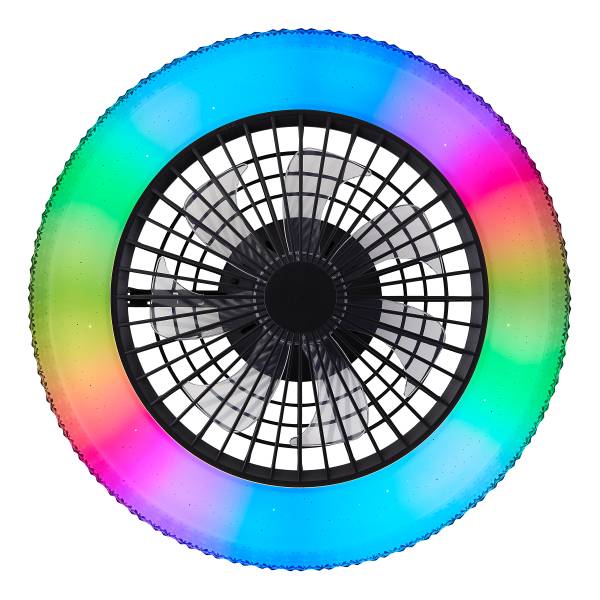 LED-Deckenleuchte Badria RGB - Eisen / Kunststoff - Schwarz - 1-flammig