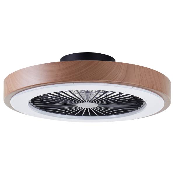 LED-Deckenventilator Slimline - Eisen / Kunststoff - 1-flammig - Braun