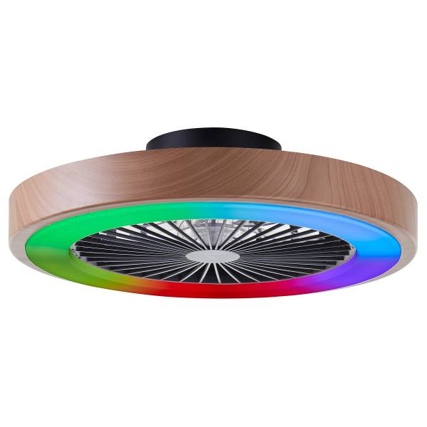 LED-Deckenventilator Slimline - Eisen / Kunststoff - 1-flammig - Braun