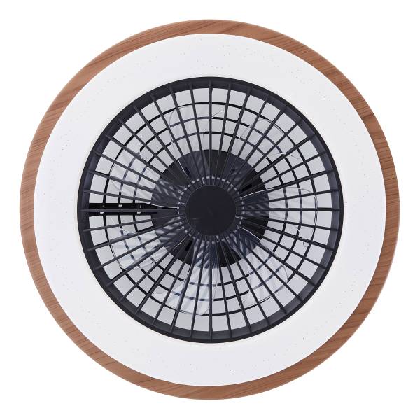 LED-Deckenventilator Slimline - Eisen / Kunststoff - 1-flammig - Braun