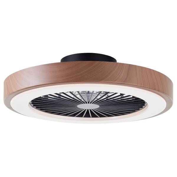 LED-Deckenventilator Slimline - Eisen / Kunststoff - 1-flammig - Braun