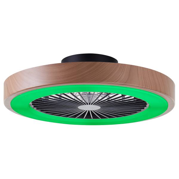 LED-Deckenventilator Slimline - Eisen / Kunststoff - 1-flammig - Braun
