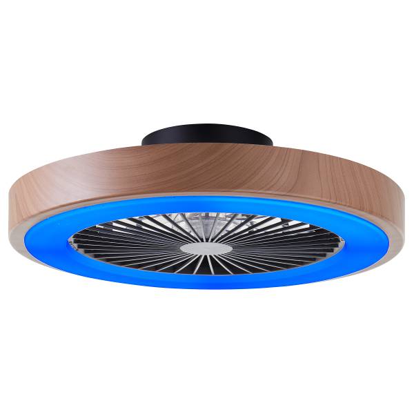 LED-Deckenventilator Slimline - Eisen / Kunststoff - 1-flammig - Braun