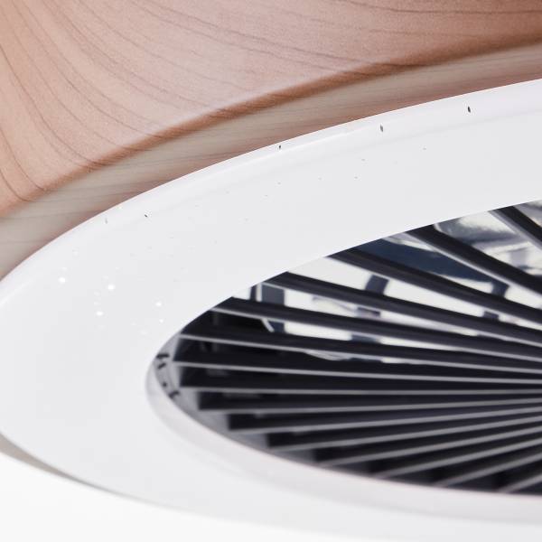 LED-Deckenventilator Slimline - Eisen / Kunststoff - 1-flammig - Braun