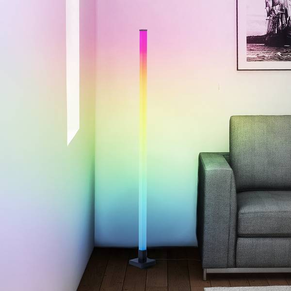 LED-Stehleuchte Neele - Kunststoff - 1-flammig - Schwarz