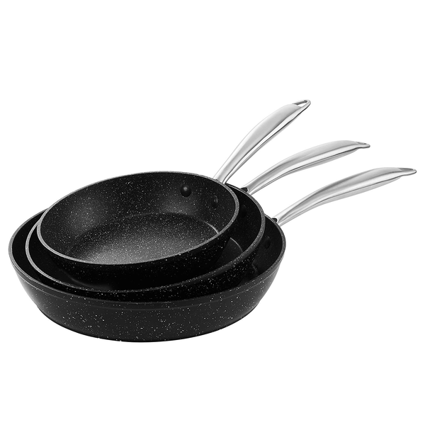 Pfanne SALSA 4er-Set - Aluminium / Edelstahl - Schwarz