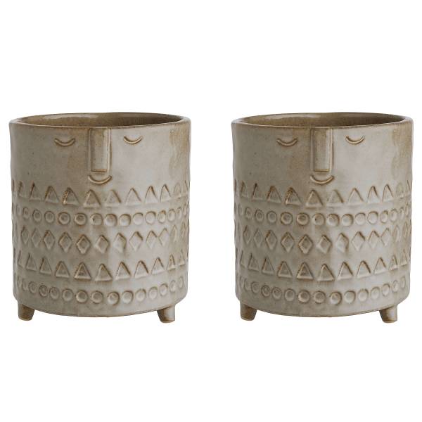 Blumentopf ETHNO 2er-Set - Porzellan