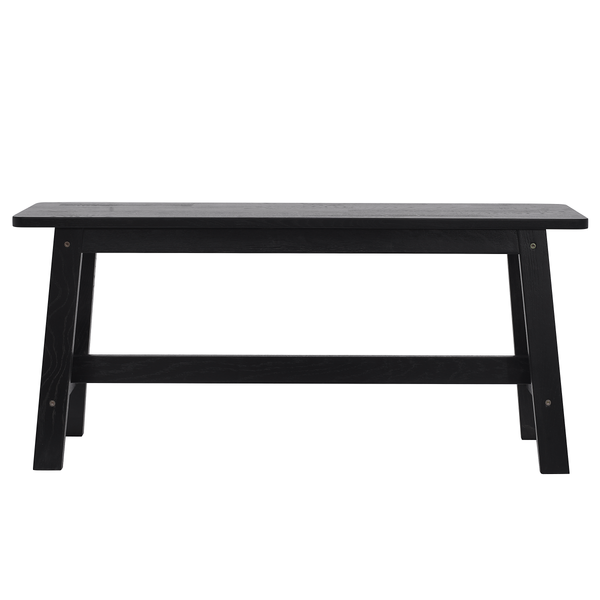 Garderobenbank Woods Cross - 100 cm - Eiche massiv - Eiche Schwarz