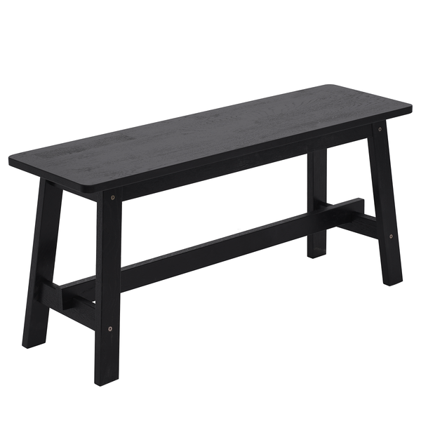 Garderobenbank Woods Cross - 100 cm - Eiche massiv - Eiche Schwarz