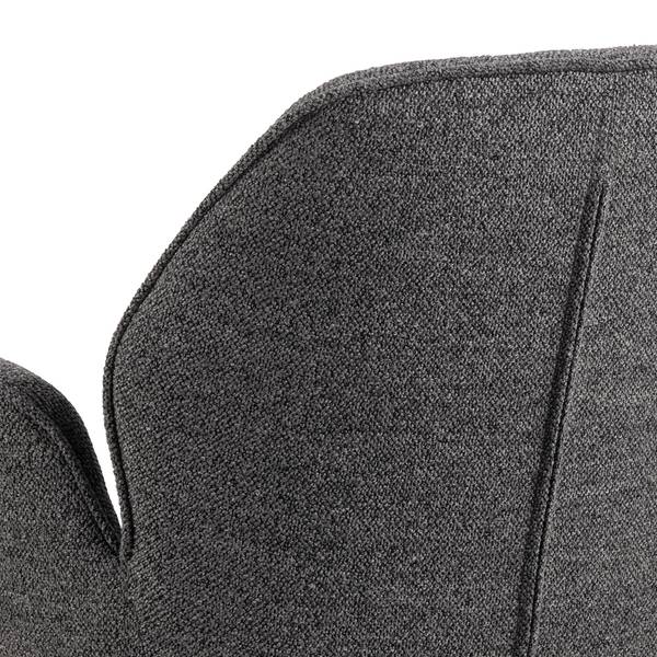Drehbarer Armlehnenstuhl MORINI - Bouclé Stoff Moena: Anthrazit