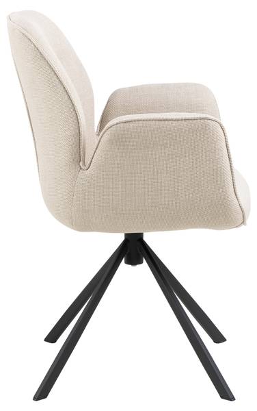 Drehbarer Armlehnenstuhl MORINI - Strukturstoff Badia: Beige