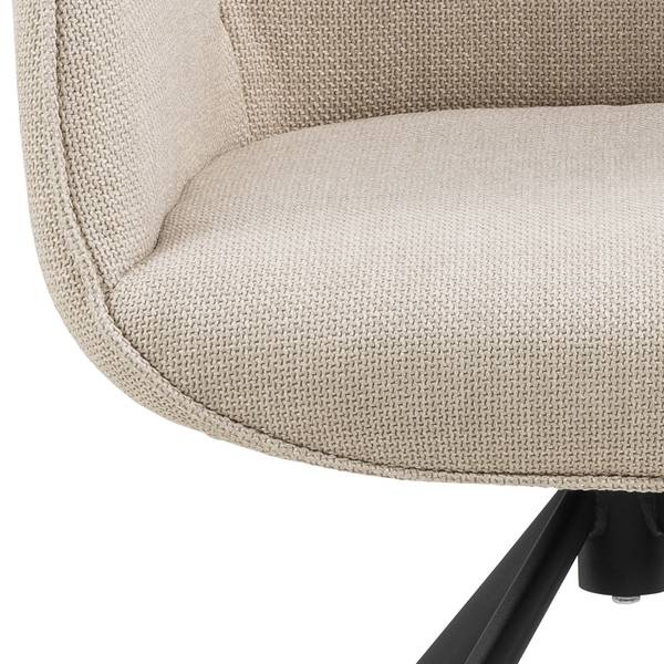 Drehbarer Armlehnenstuhl MORINI - Strukturstoff Badia: Beige