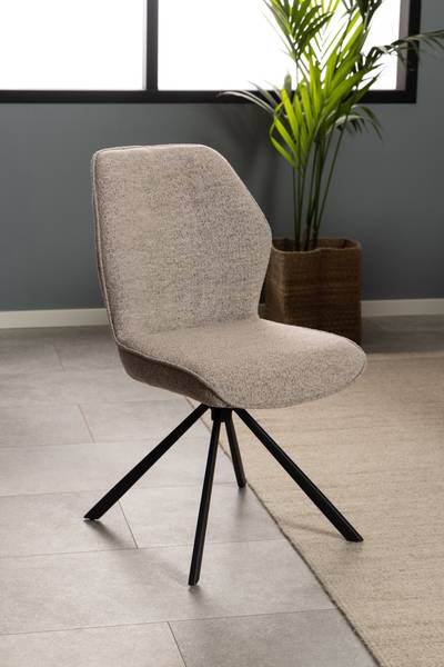 Polsterstuhl MORINI 2er-Set - Bouclé Stoff Moena: Beige