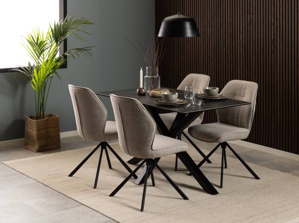 Polsterstuhl MORINI 2er-Set - Bouclé Stoff Moena: Beige