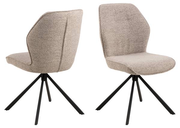 Polsterstuhl MORINI 2er-Set - Bouclé Stoff Moena: Beige