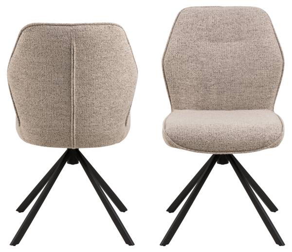 Polsterstuhl MORINI 2er-Set - Bouclé Stoff Moena: Beige