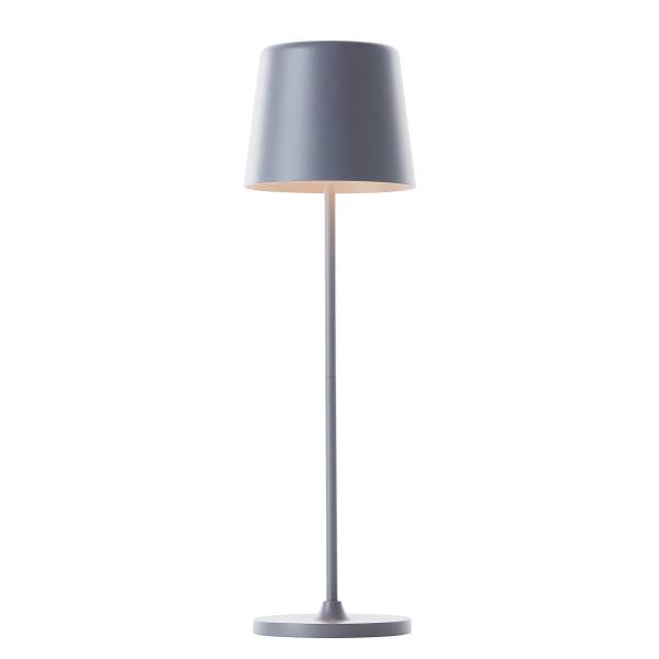 LED-Tischleuchte Kaami - Eisen / Kunststoff - 1-flammig - Grau - 1er Set