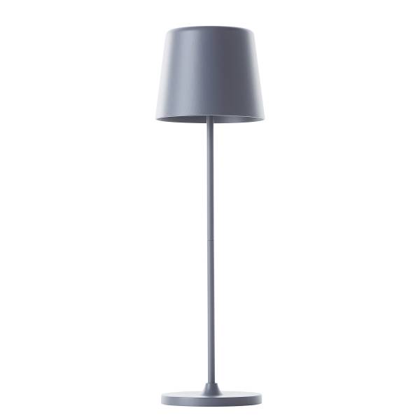 LED-Tischleuchte Kaami - Eisen / Kunststoff - 1-flammig - Grau - 1er Set
