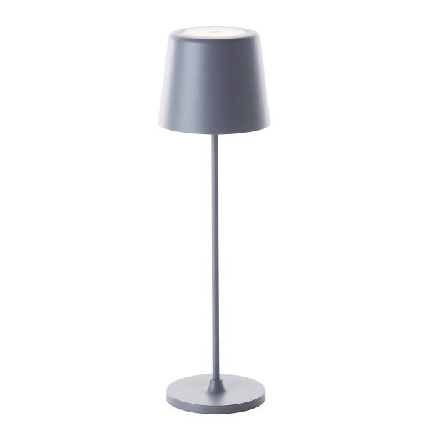 LED-Tischleuchte Kaami - Eisen / Kunststoff - 1-flammig - Grau - 1er Set