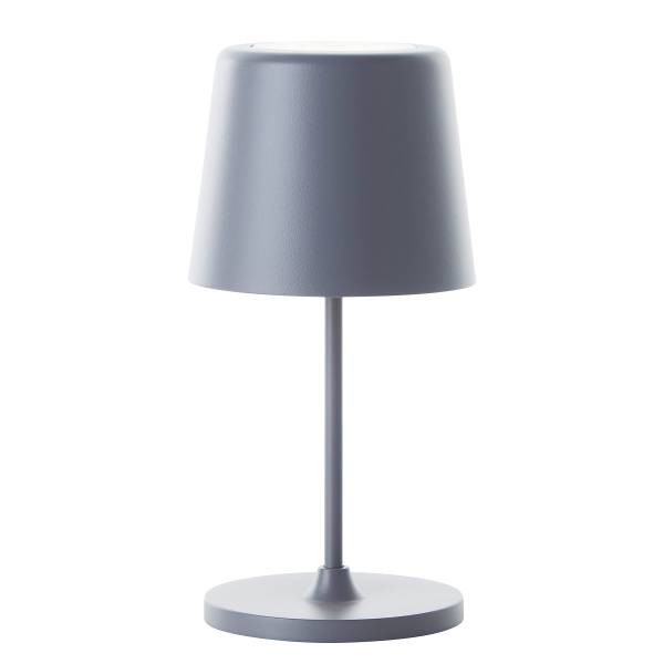 LED-Tischleuchte Kaami - Eisen / Kunststoff - 1-flammig - Grau - 1er Set