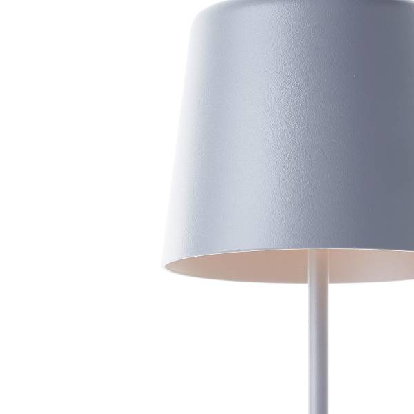 LED-Tischleuchte Kaami - Eisen / Kunststoff - 1-flammig - Grau - 1er Set