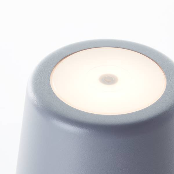 LED-Tischleuchte Kaami - Eisen / Kunststoff - 1-flammig - Grau - 1er Set