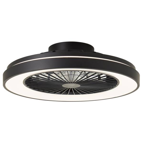 LED-Deckenventilator Mazzaro - Polypropylen - Schwarz - 1-flammig