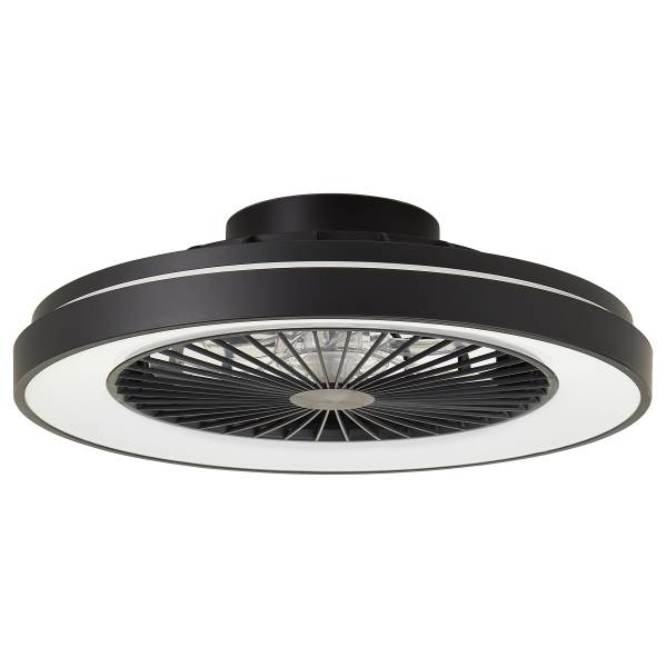 LED-Deckenventilator Mazzaro - Polypropylen - Schwarz - 1-flammig
