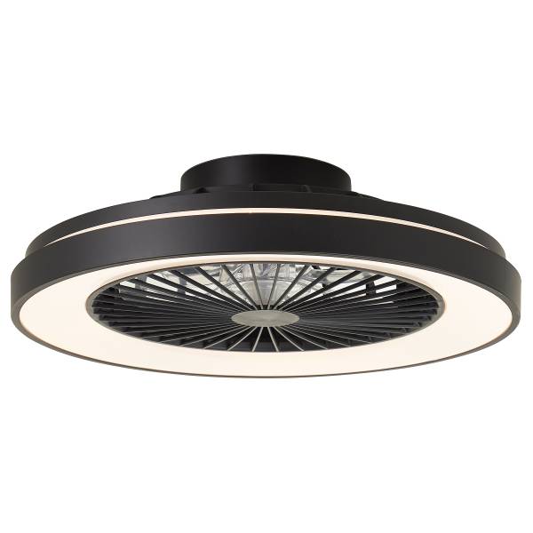 LED-Deckenventilator Mazzaro - Polypropylen - Schwarz - 1-flammig
