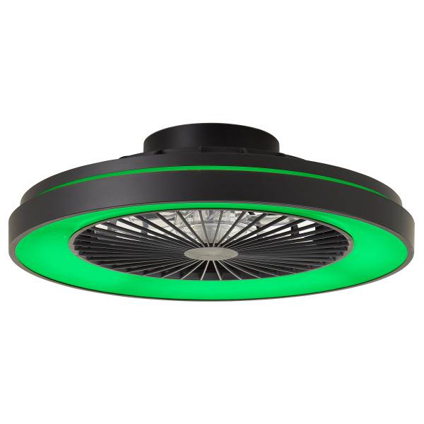 LED-Deckenventilator Mazzaro - Polypropylen - Schwarz - 1-flammig