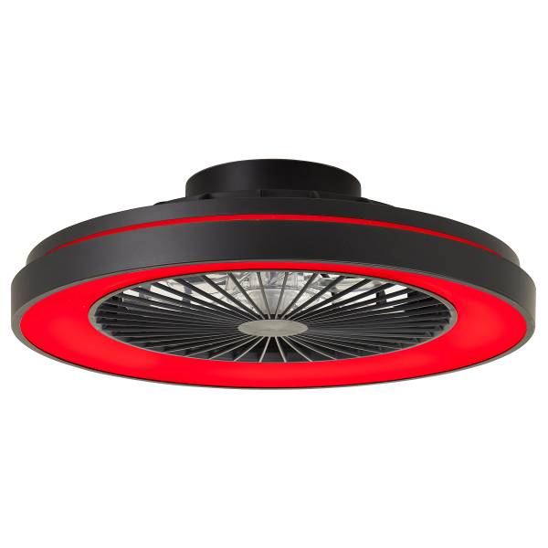 LED-Deckenventilator Mazzaro - Polypropylen - Schwarz - 1-flammig