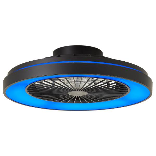 LED-Deckenventilator Mazzaro - Polypropylen - Schwarz - 1-flammig