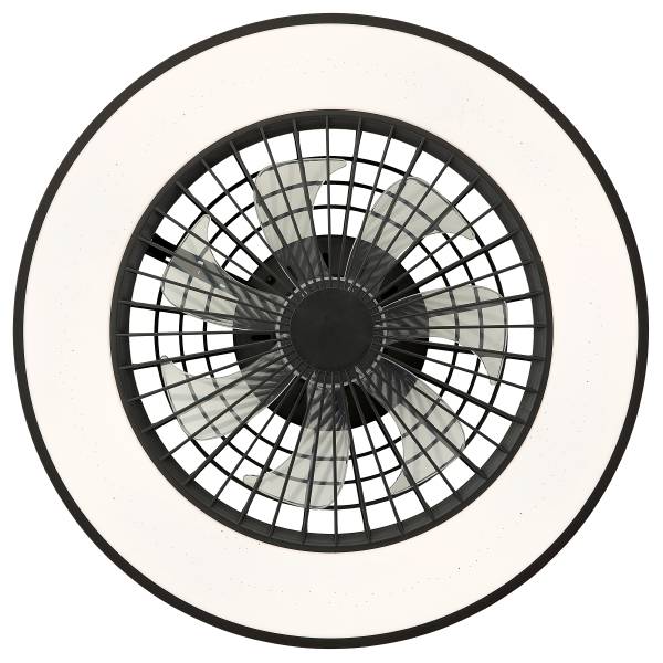 LED-Deckenventilator Mazzaro - Polypropylen - Schwarz - 1-flammig