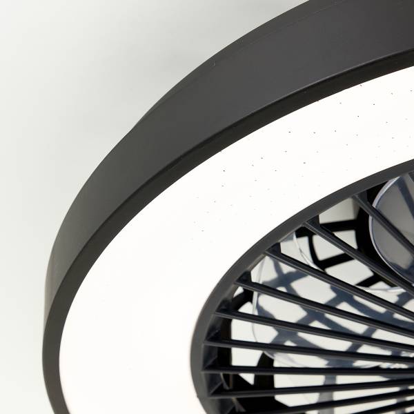 LED-Deckenventilator Mazzaro - Polypropylen - Schwarz - 1-flammig