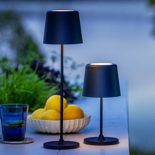 LED-Tischleuchte Kaami - Eisen / Kunststoff - 1-flammig - Schwarz - 1er Set