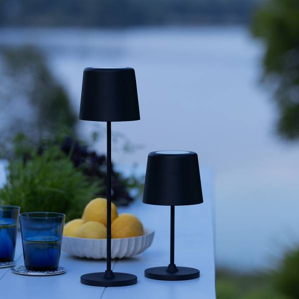LED-Tischleuchte Kaami - Eisen / Kunststoff - 1-flammig - Schwarz - 1er Set